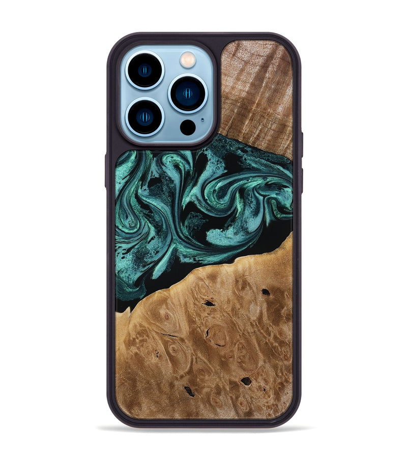iPhone 14 Pro Max Wood Phone Case - Dewitt (Green, 780543)