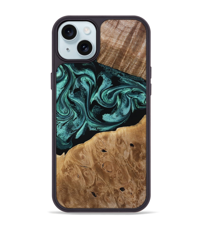 iPhone 15 Plus Wood Phone Case - Dewitt (Green, 780543)