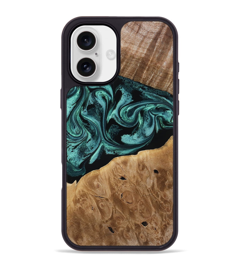 iPhone 16 Plus Wood Phone Case - Dewitt (Green, 780543)
