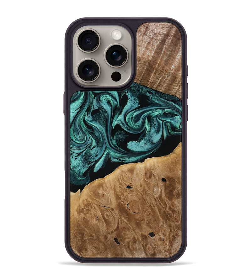 iPhone 16 Pro Max Wood Phone Case - Dewitt (Green, 780543)
