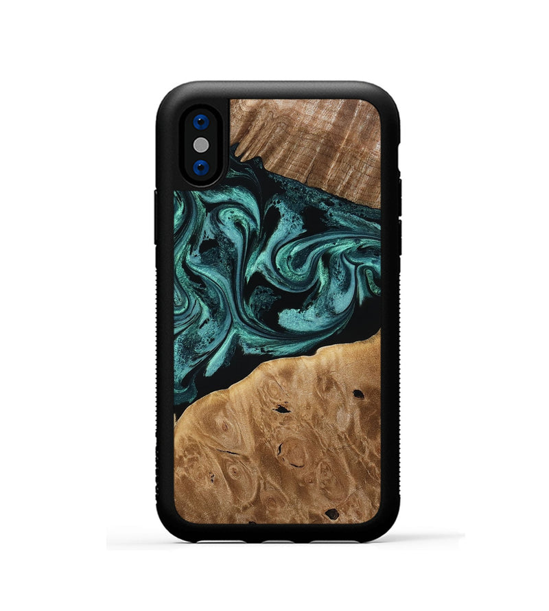 iPhone Xs Wood Phone Case - Dewitt (Green, 780543)
