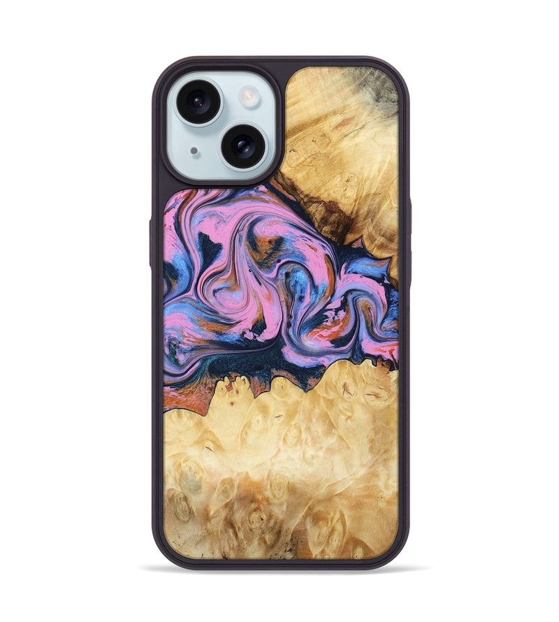 iPhone 15 Wood Phone Case - Ailany (Blue, 780685)