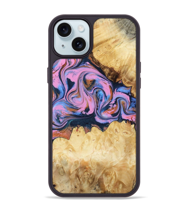 iPhone 15 Plus Wood Phone Case - Ailany (Blue, 780685)