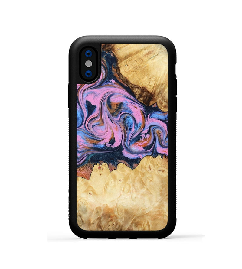 iPhone Xs Wood Phone Case - Ailany (Blue, 780685)