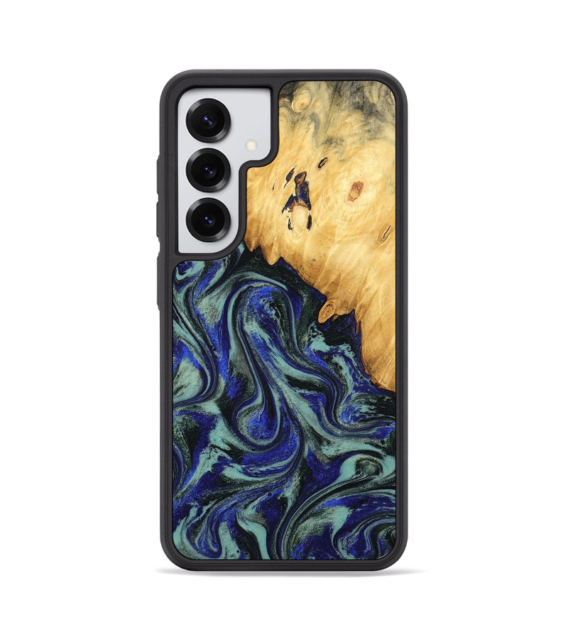 Galaxy S25 Wood Phone Case - Alycia (Blue, 780703)