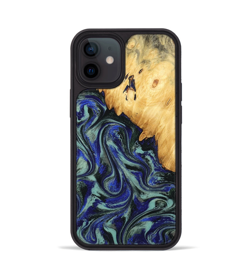 iPhone 12 Wood Phone Case - Alycia (Blue, 780703)