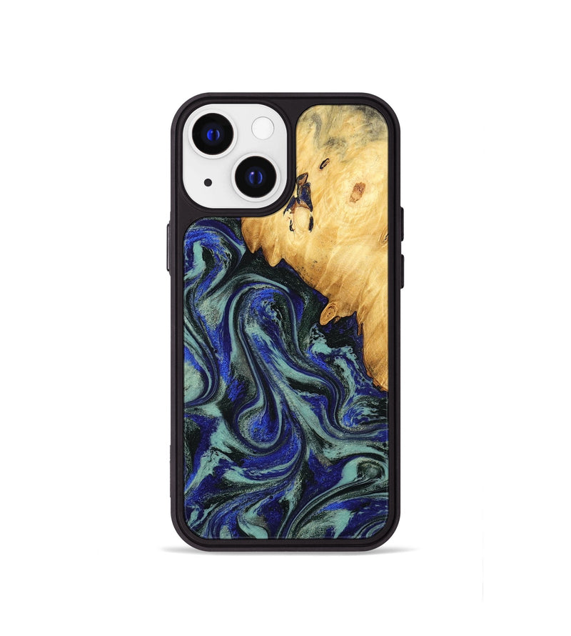 iPhone 13 mini Wood Phone Case - Alycia (Blue, 780703)
