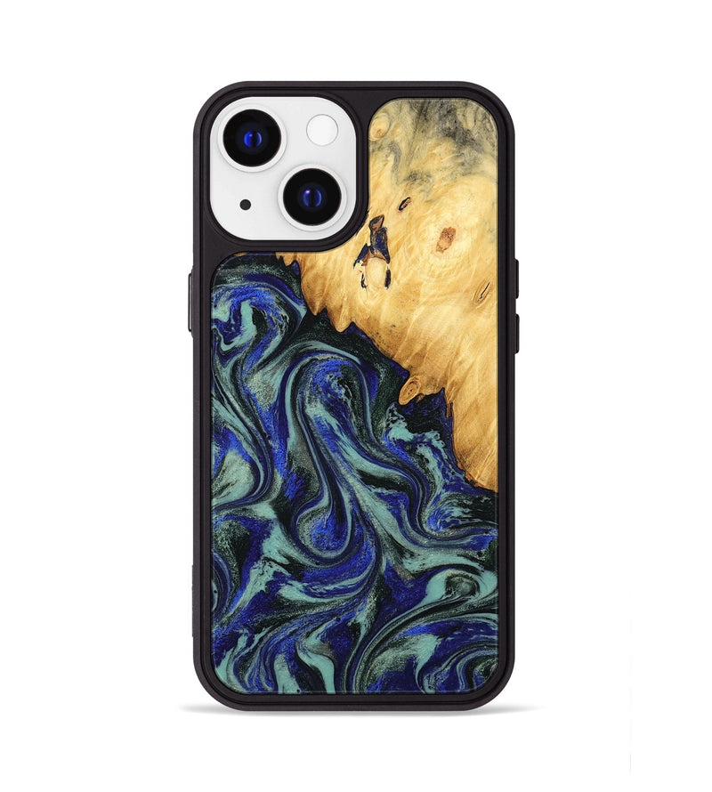 iPhone 13 Wood Phone Case - Alycia (Blue, 780703)