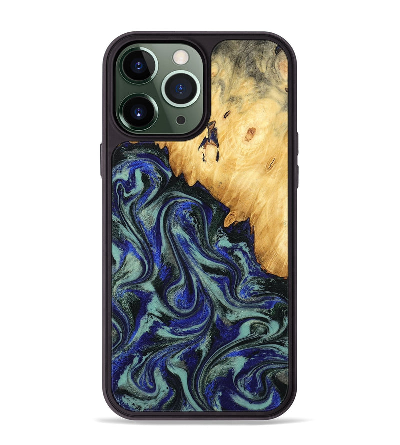 iPhone 13 Pro Max Wood Phone Case - Alycia (Blue, 780703)