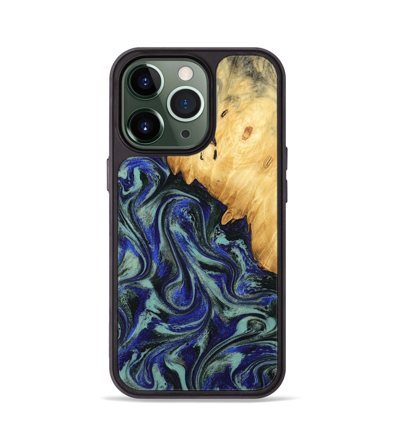 iPhone 13 Pro Wood Phone Case - Alycia (Blue, 780703)