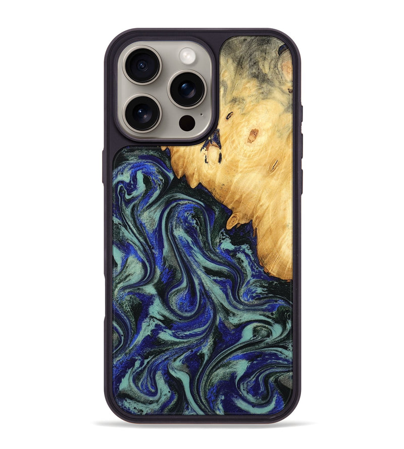 iPhone 16 Pro Max Wood Phone Case - Alycia (Blue, 780703)