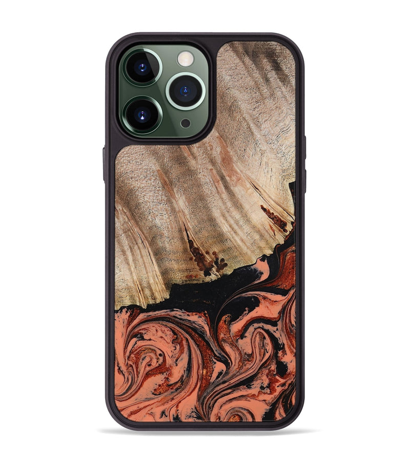 iPhone 13 Pro Max Wood Phone Case - Shanda (Red, 780745)