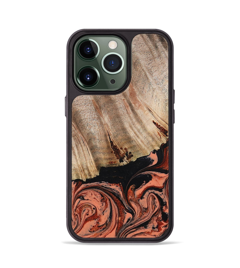 iPhone 13 Pro Wood Phone Case - Shanda (Red, 780745)