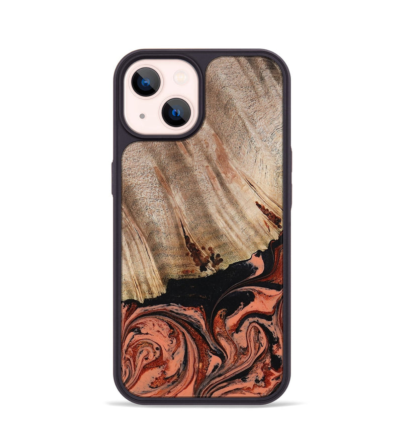 iPhone 14 Wood Phone Case - Shanda (Red, 780745)