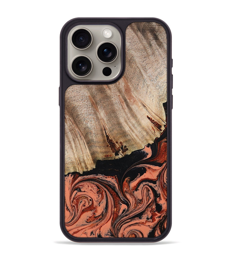 iPhone 15 Pro Max Wood Phone Case - Shanda (Red, 780745)
