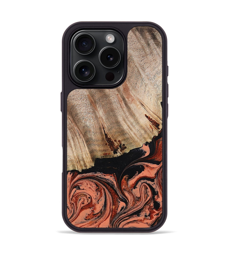 iPhone 16 Pro Wood Phone Case - Shanda (Red, 780745)