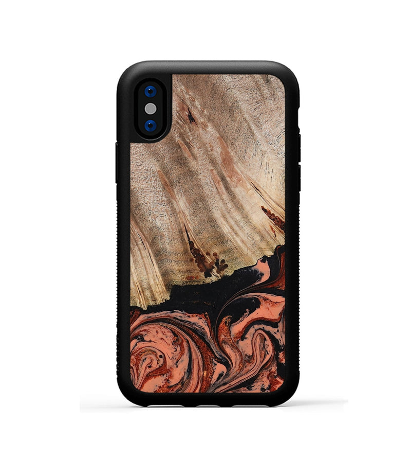 iPhone Xs Wood Phone Case - Shanda (Red, 780745)