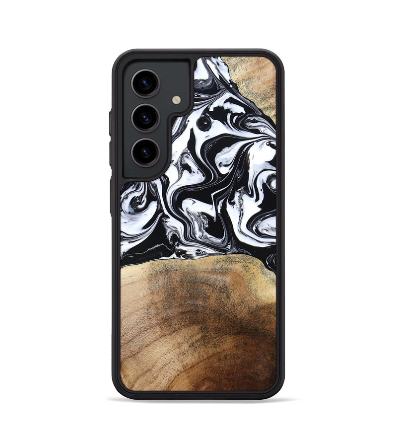 Galaxy S24 Wood Phone Case - Melany (Black & White, 780756)