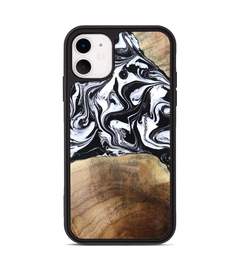 iPhone 11 Wood Phone Case - Melany (Black & White, 780756)