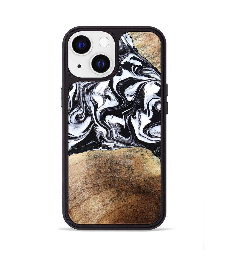 iPhone 13 Wood Phone Case - Melany (Black & White, 780756)
