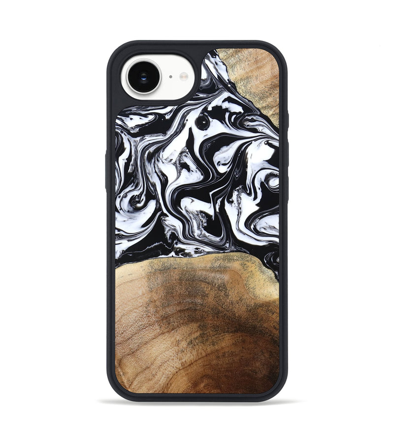 iPhone 16e Wood Phone Case - Melany (Black & White, 780756)