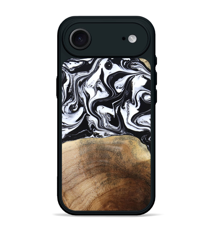 iPhone 17 Air Wood Phone Case - Melany (Black & White, 780756)