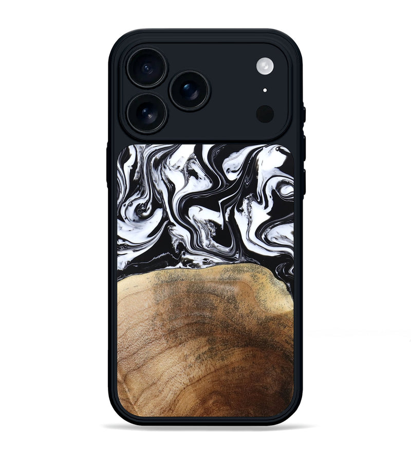 iPhone 17 Pro Max Wood Phone Case - Melany (Black & White, 780756)