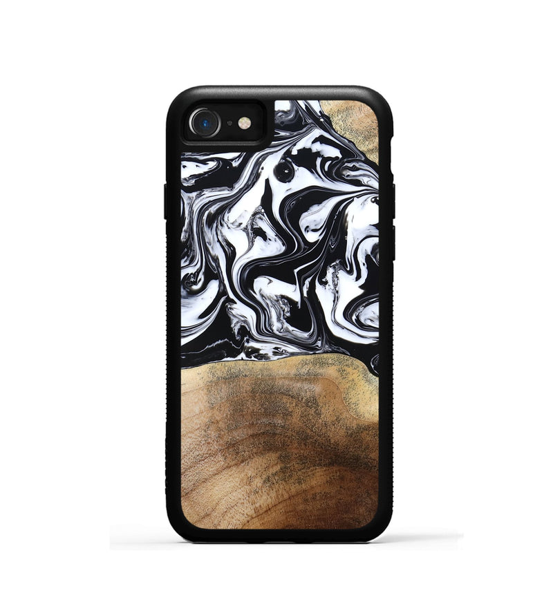 iPhone SE Wood Phone Case - Melany (Black & White, 780756)