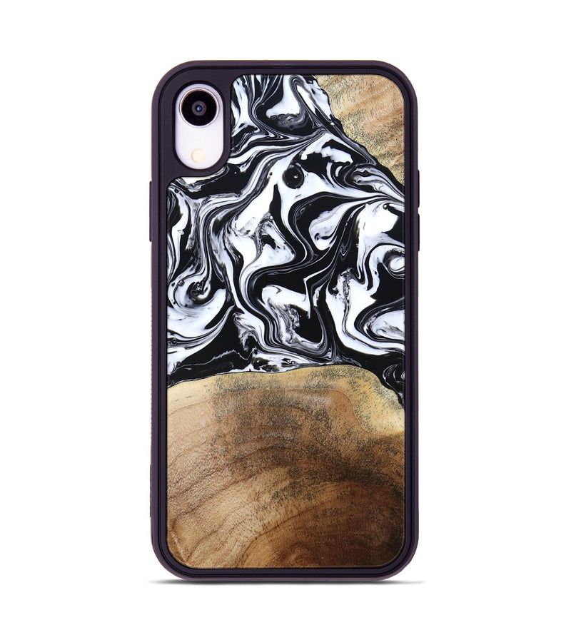 iPhone Xr Wood Phone Case - Melany (Black & White, 780756)