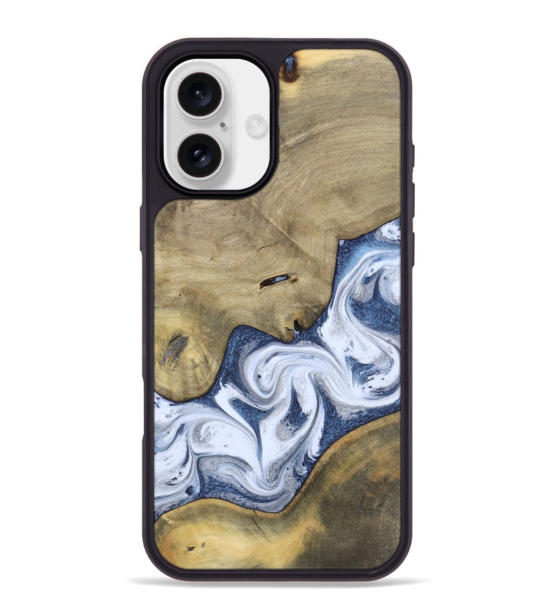 iPhone 16 Plus Wood Phone Case - Kenia (Blue, 780892)