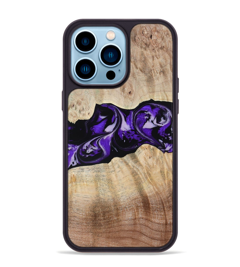 iPhone 14 Pro Max Wood Phone Case - Wash (Purple, 780951)