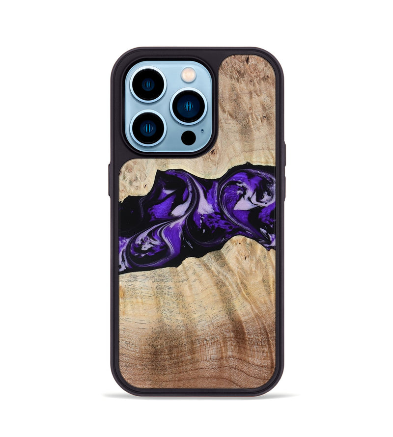 iPhone 14 Pro Wood Phone Case - Wash (Purple, 780951)