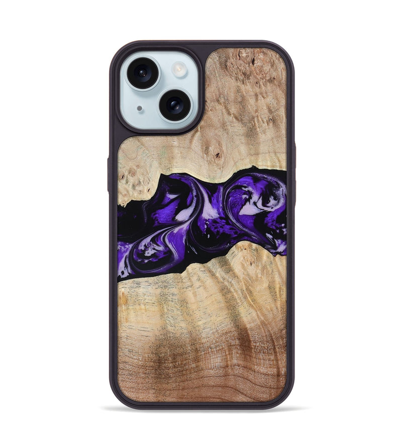 iPhone 15 Wood Phone Case - Wash (Purple, 780951)