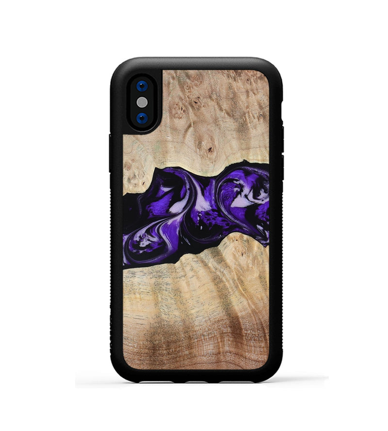 iPhone Xs Wood Phone Case - Wash (Purple, 780951)