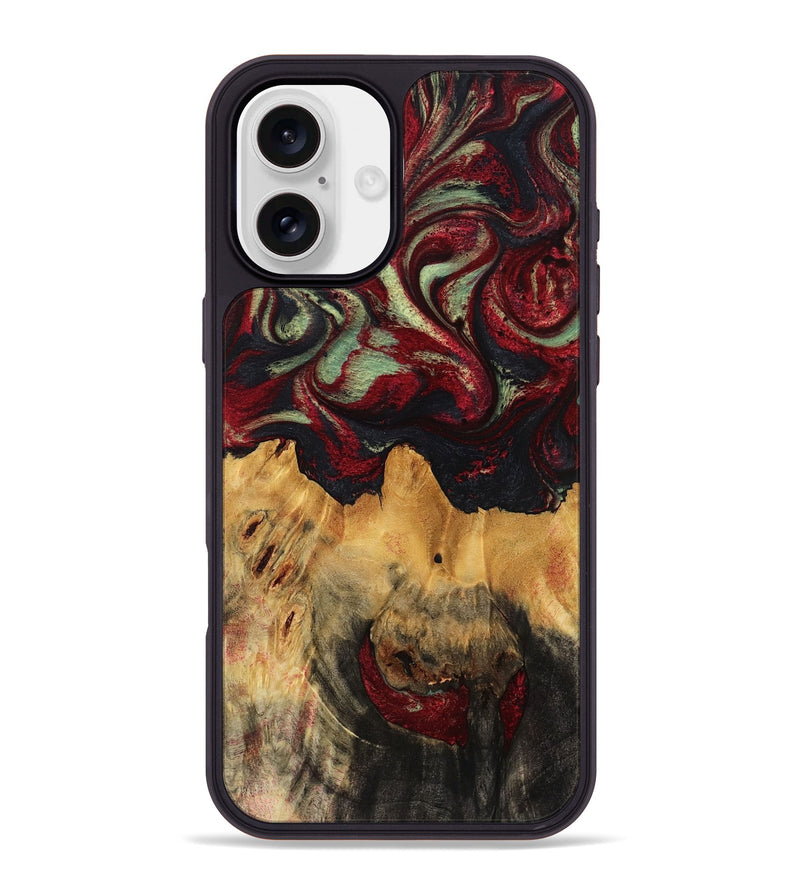 iPhone 16 Plus Wood Phone Case - Hank (Red, 780953)