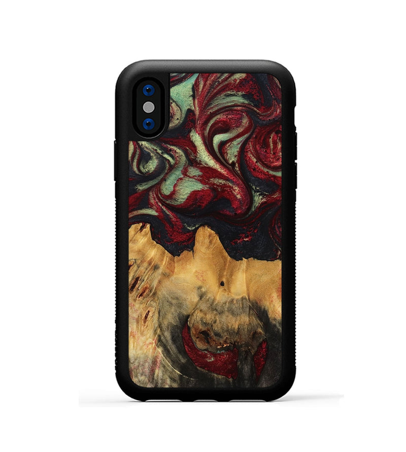 iPhone Xs Wood Phone Case - Hank (Red, 780953)