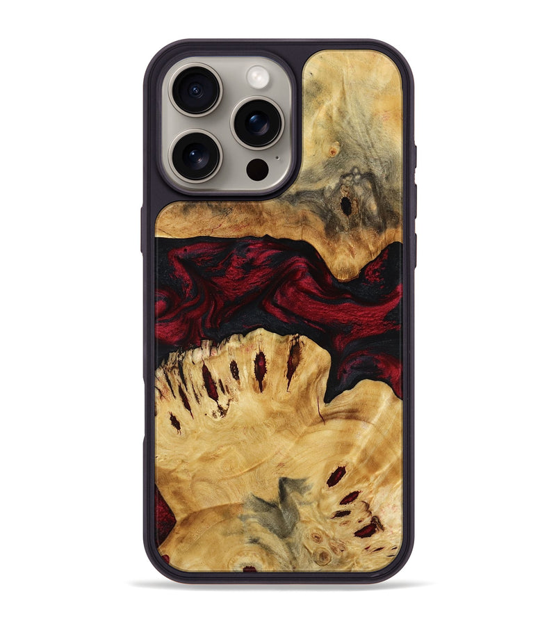 iPhone 16 Pro Max Wood Phone Case - Benita (Red, 780962)
