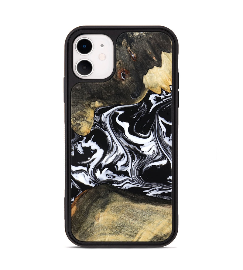 iPhone 11 Wood Phone Case - Grayce (Black & White, 780966)