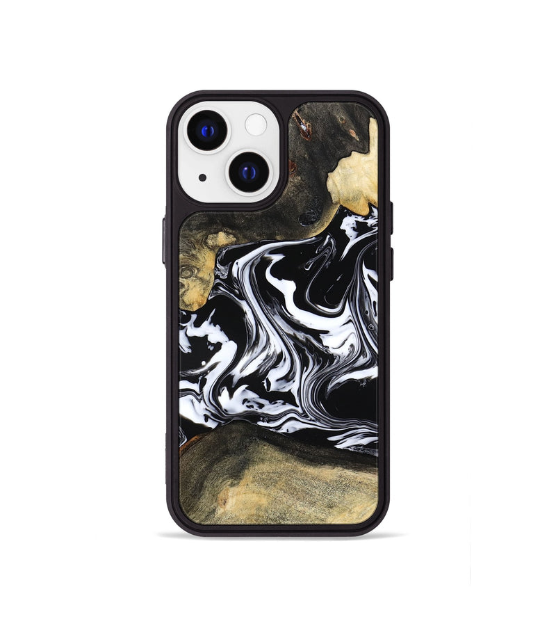 iPhone 13 mini Wood Phone Case - Grayce (Black & White, 780966)