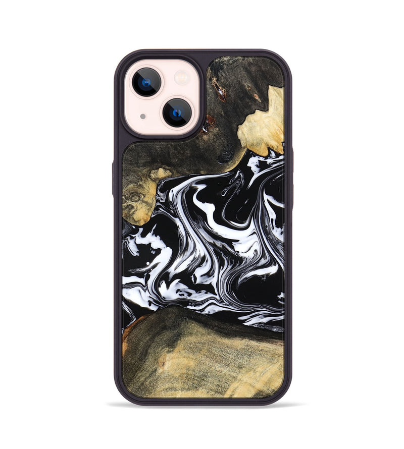 iPhone 14 Wood Phone Case - Grayce (Black & White, 780966)