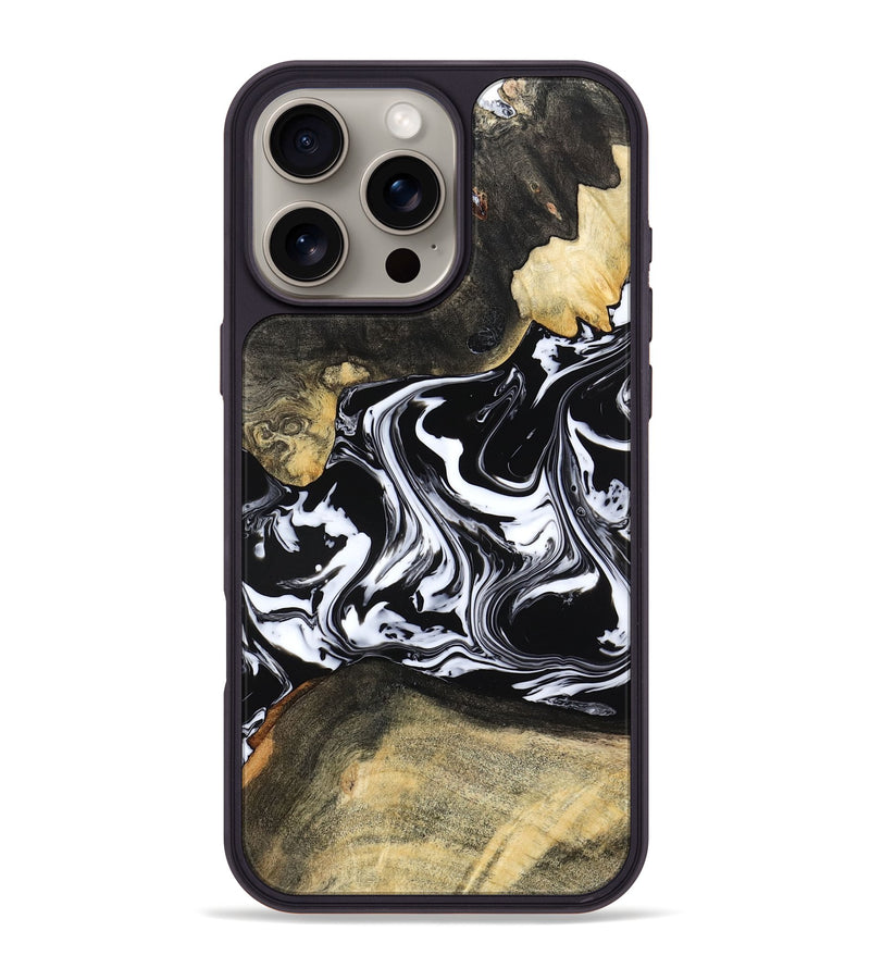iPhone 16 Pro Max Wood Phone Case - Grayce (Black & White, 780966)