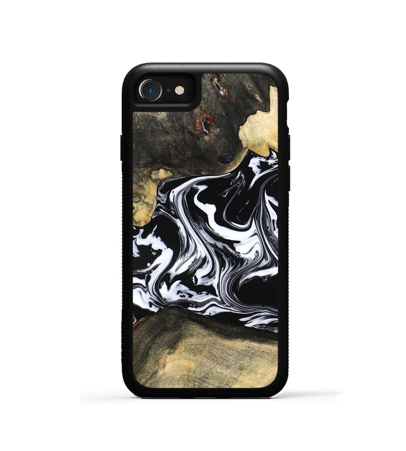 iPhone SE Wood Phone Case - Grayce (Black & White, 780966)
