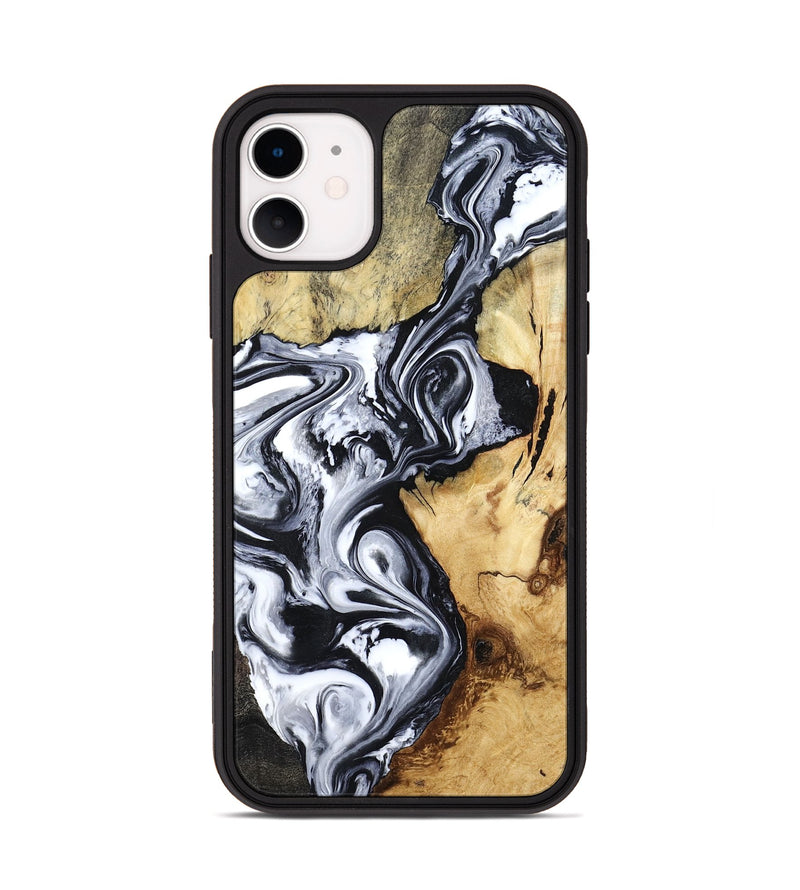 iPhone 11 Wood Phone Case - Estevan (Black & White, 780967)