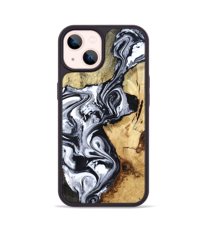 iPhone 14 Wood Phone Case - Estevan (Black & White, 780967)
