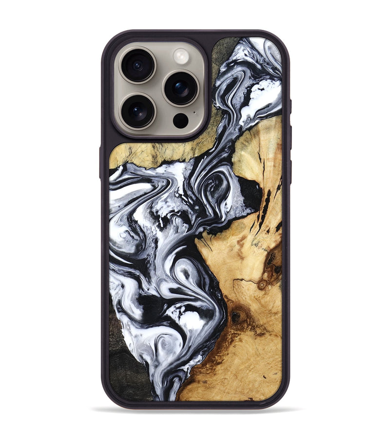 iPhone 15 Pro Max Wood Phone Case - Estevan (Black & White, 780967)