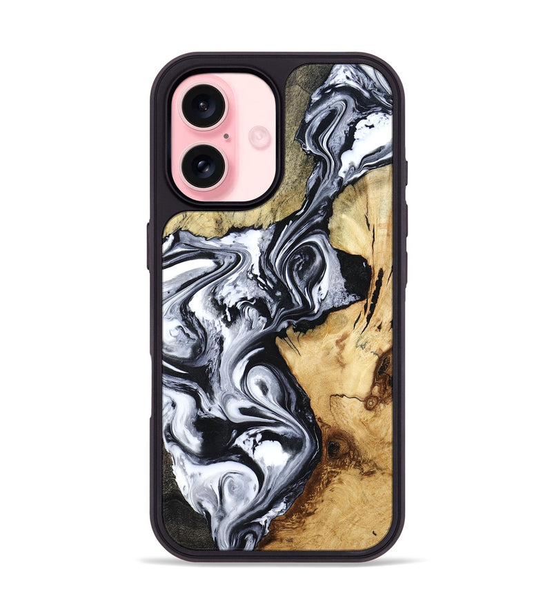 iPhone 16 Wood Phone Case - Estevan (Black & White, 780967)