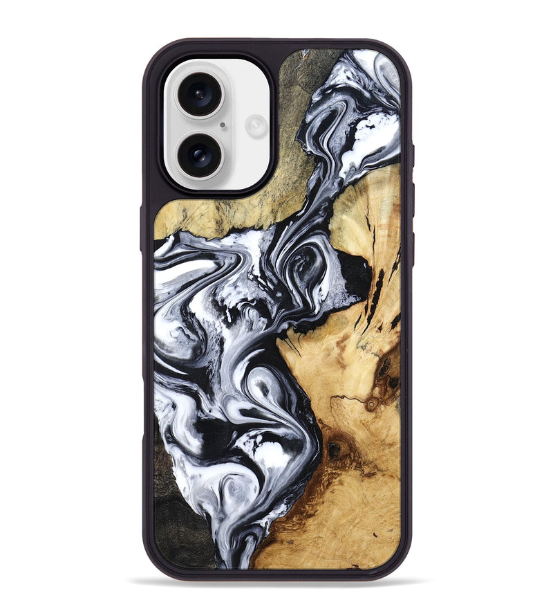 iPhone 16 Plus Wood Phone Case - Estevan (Black & White, 780967)