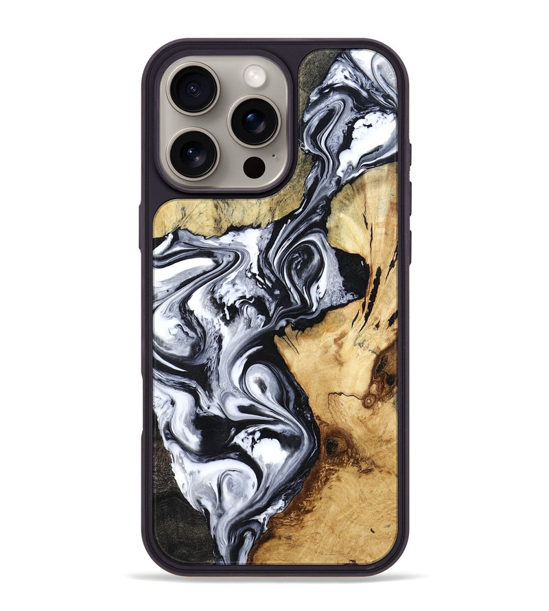 iPhone 16 Pro Max Wood Phone Case - Estevan (Black & White, 780967)