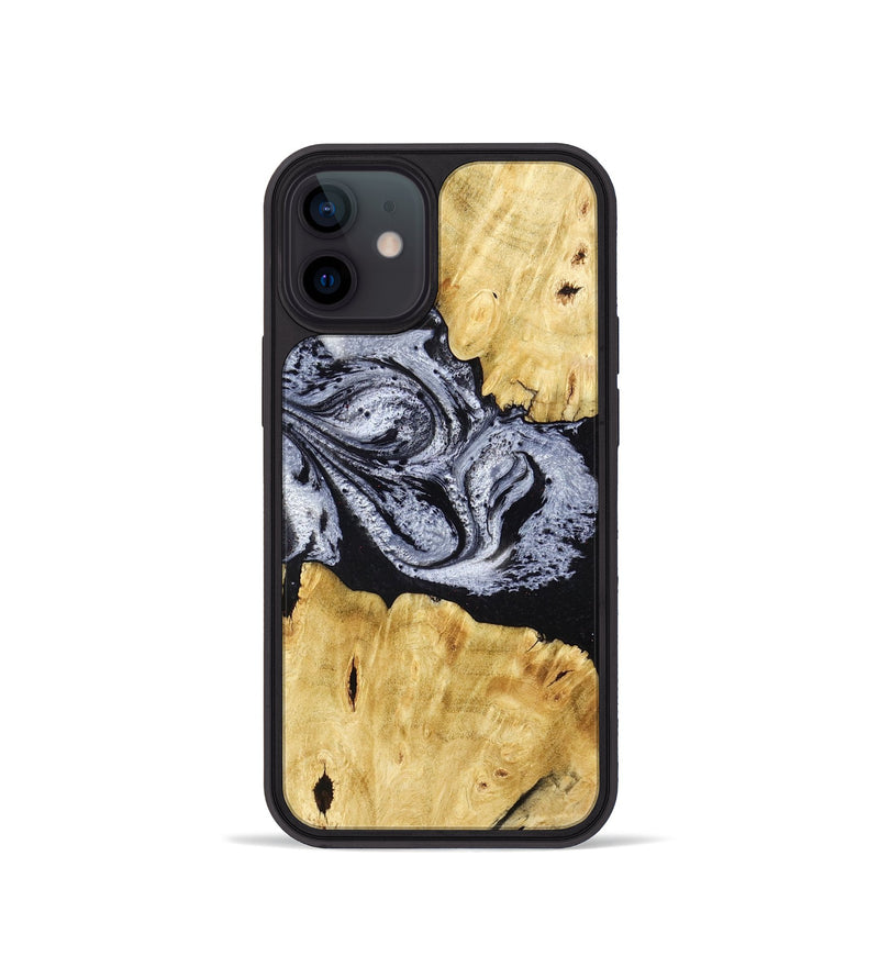 iPhone 12 mini Wood Phone Case - Sherman (Black & White, 780968)