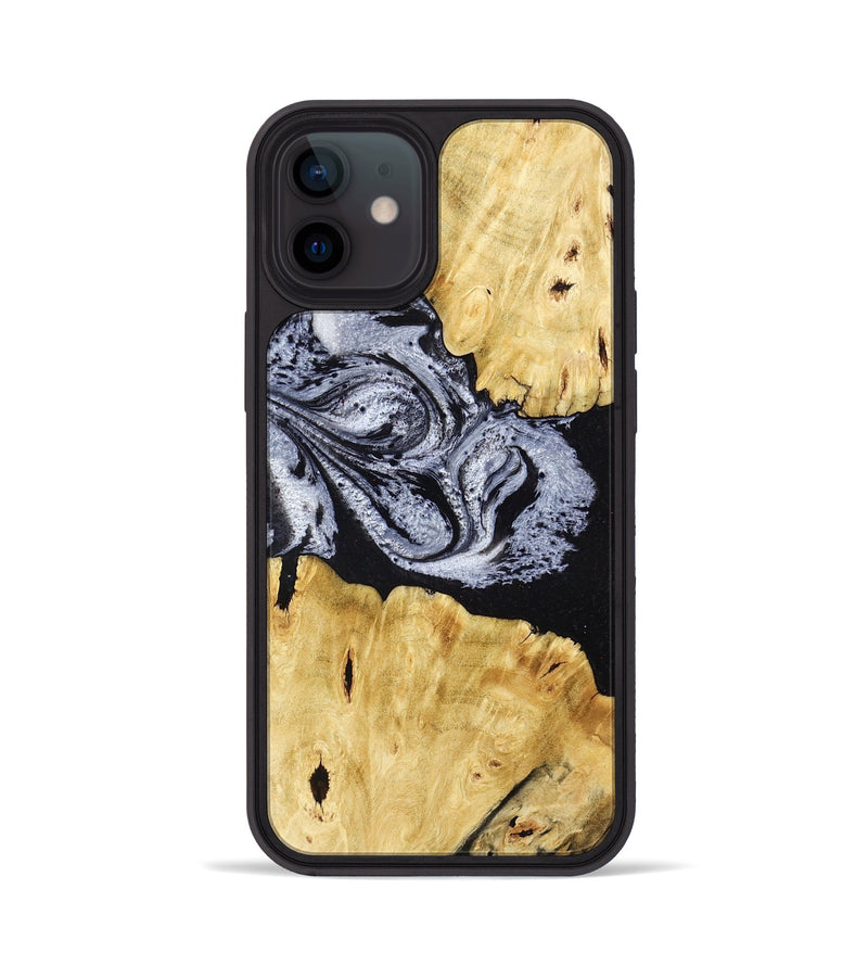 iPhone 12 Wood Phone Case - Sherman (Black & White, 780968)